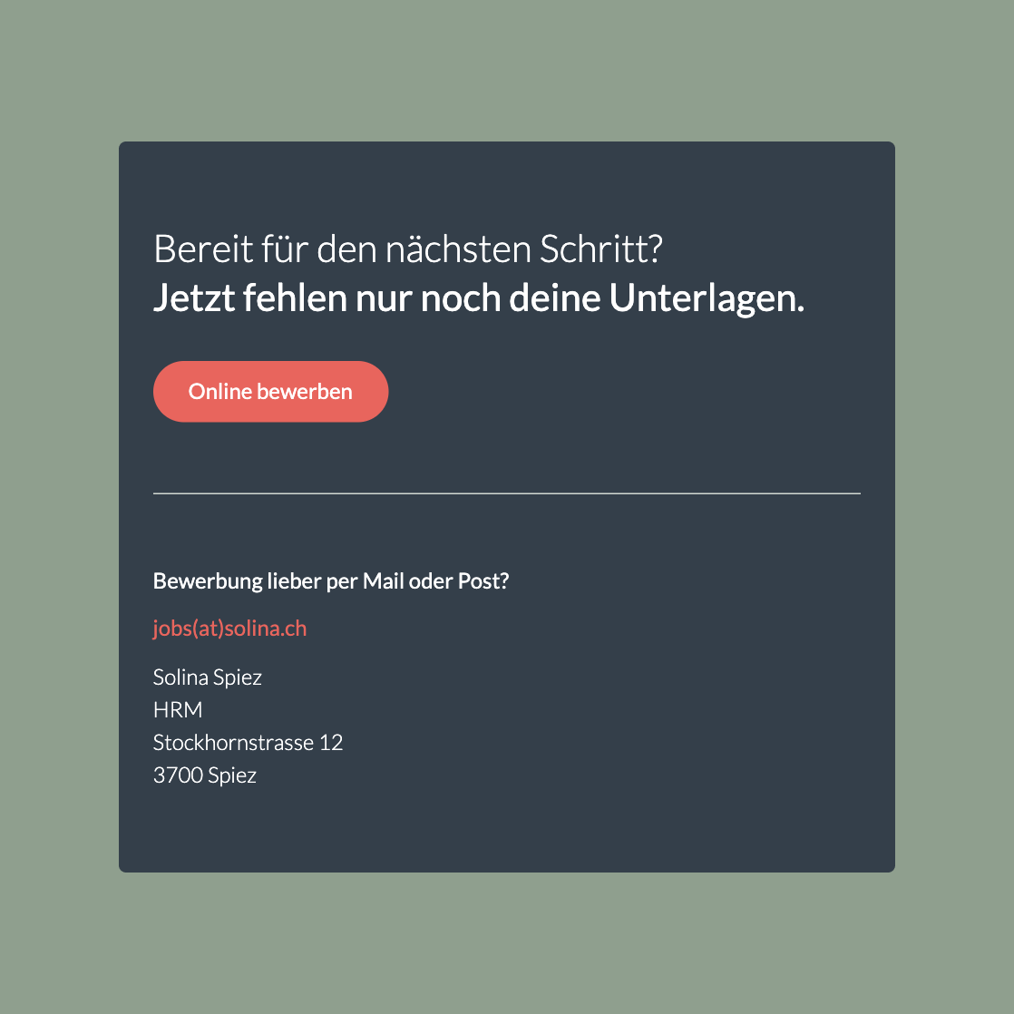 Per Post bewerben Visualisierung der Möglichkeit, sich nicht nur digital, sondern auch per Post zu bewerben